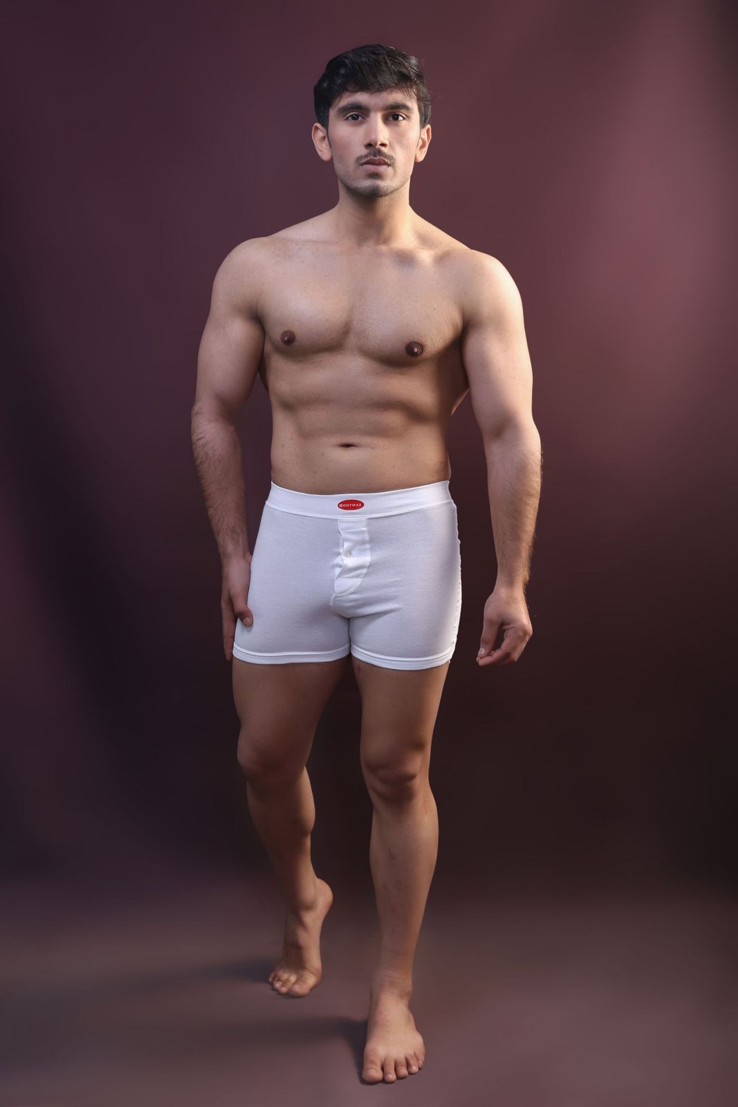 Plain boxer briefs with a broad waistband